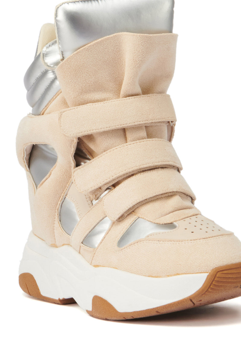 Full View Maranto Chunky Beige Wedge Heel Sneaker