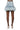 Extra View Mardie Rhinestone Embellished Ruffle Denim Mini Skirt