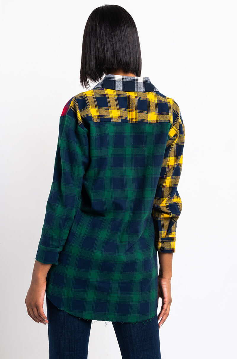 Back View Marianna Multi Colored Plaid Shirt
