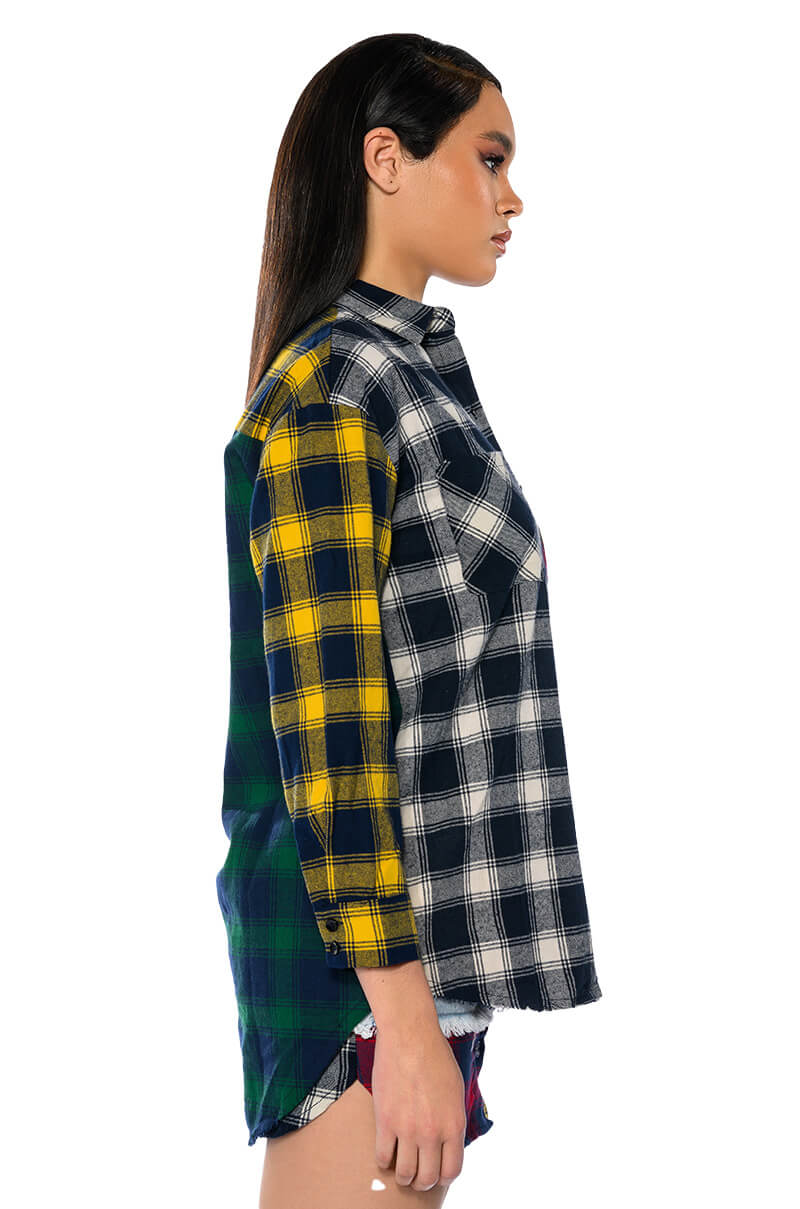 Extra View Marianna Multi Colored Plaid Shirt