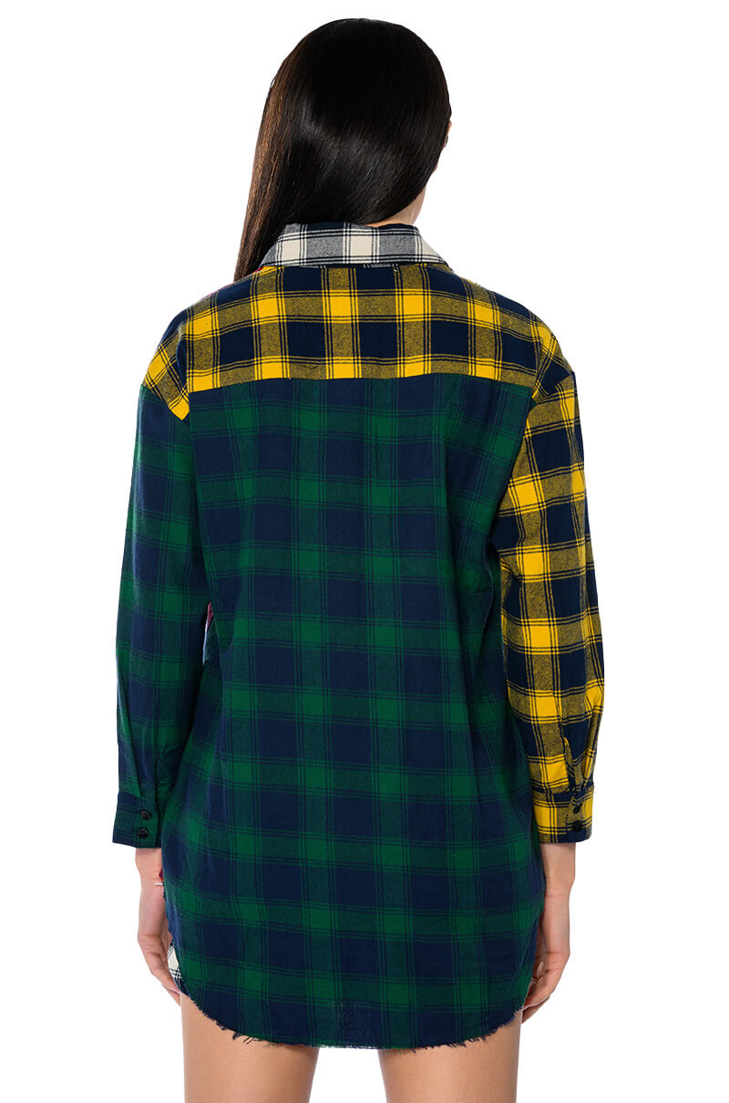 Extra View Marianna Multi Colored Plaid Shirt