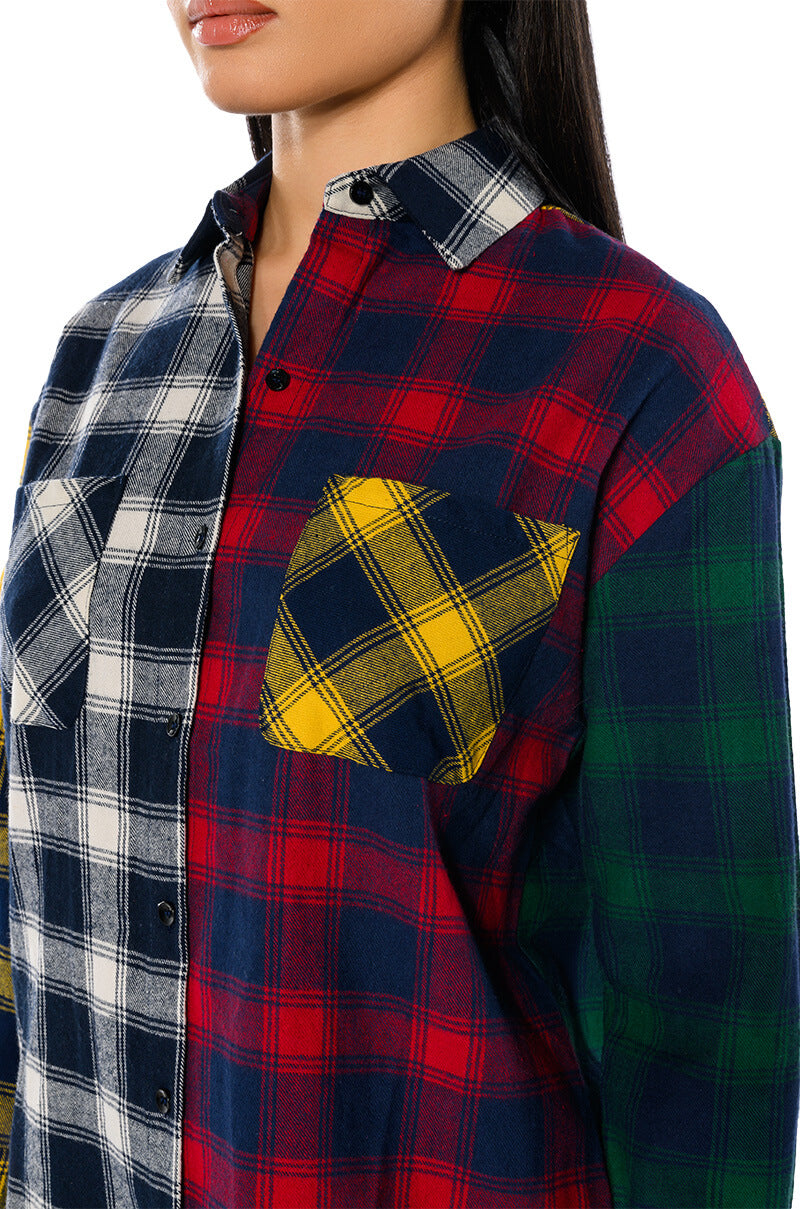 Extra View Marianna Multi Colored Plaid Shirt