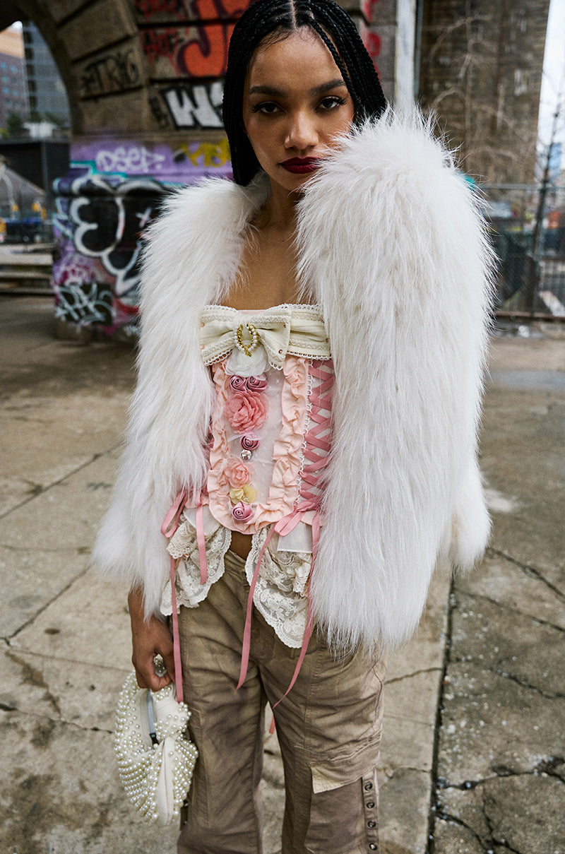 Extra View Marie Floral Lace Up Corset