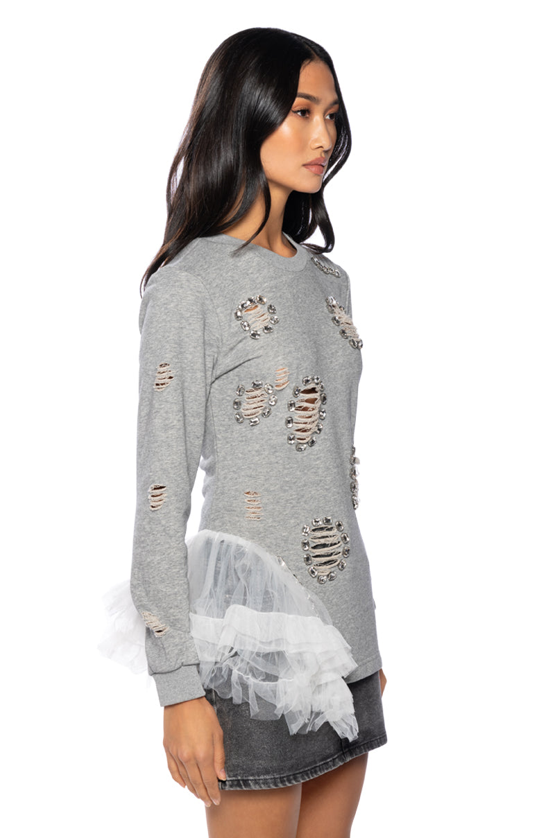 Side View Mariella Embellished Sweatshirt
