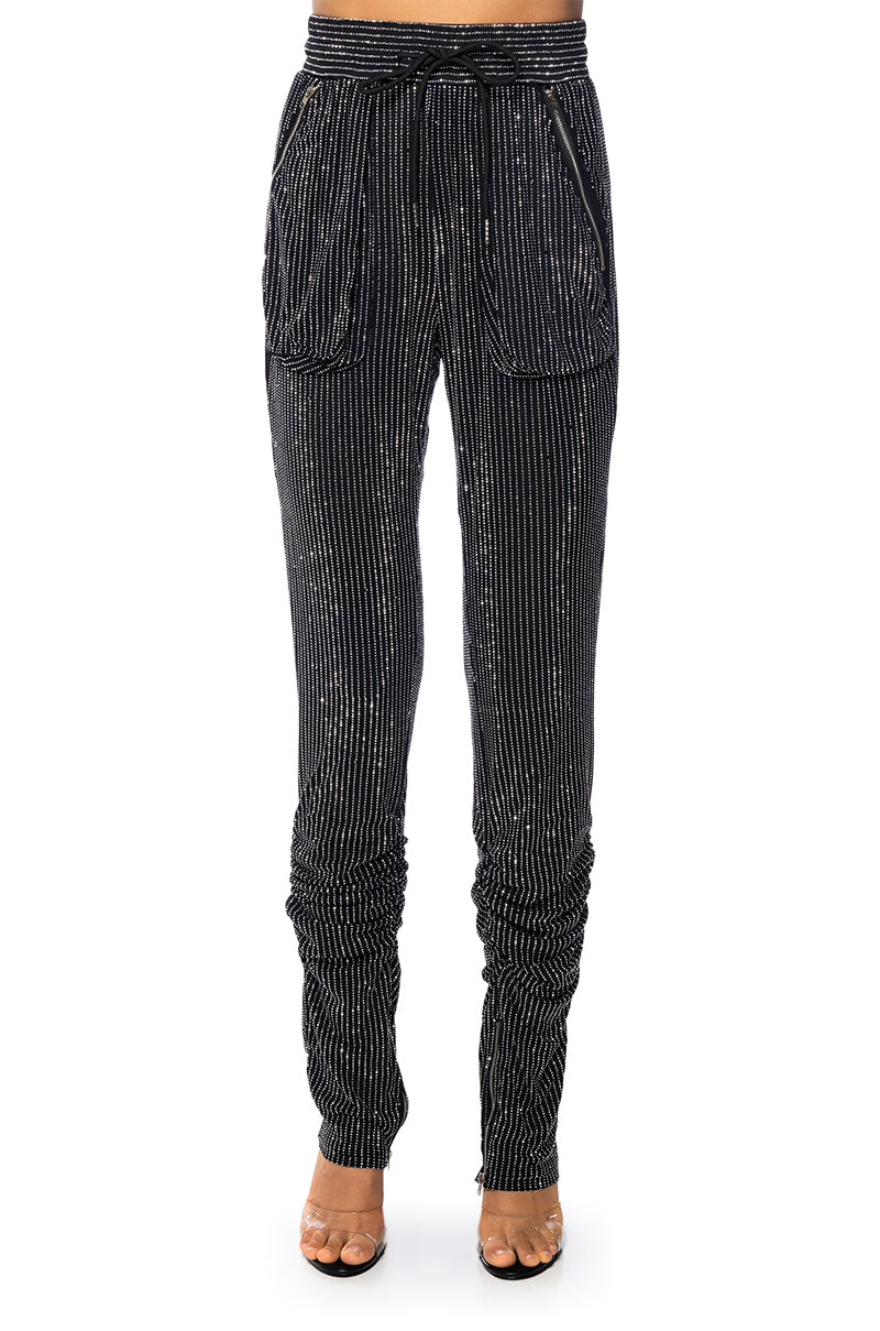 Back View Marlow Embellished Mesh Jogger
