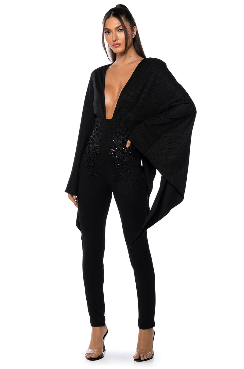 MARRY THE NIGHT LONG SLEEVE EMBELLISHED JUMPSUIT view 0