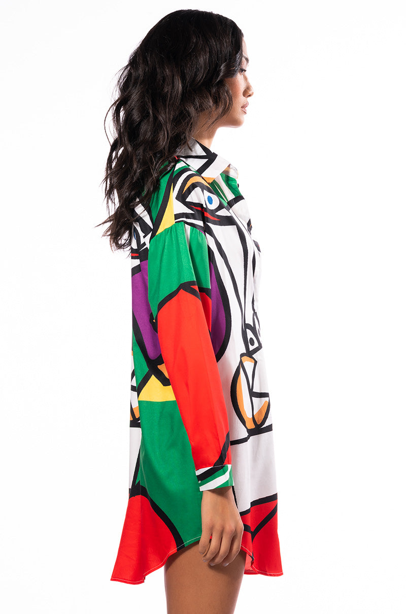 Extra View Masterpiece Button Down Mini Dress