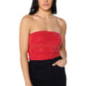 Front View Material Girl Rhinestone Embellished Tube Top