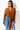 Front View Material Girl Tie Front Blouse  in Rust