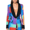 Front View Matrix Abtract Print Blazer