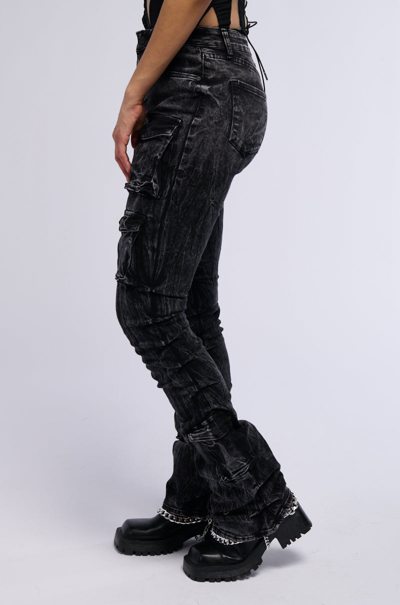 Back View Matrix High Rise Stacked Jeans
