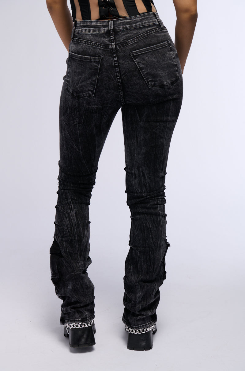 Detail View Matrix High Rise Stacked Jeans