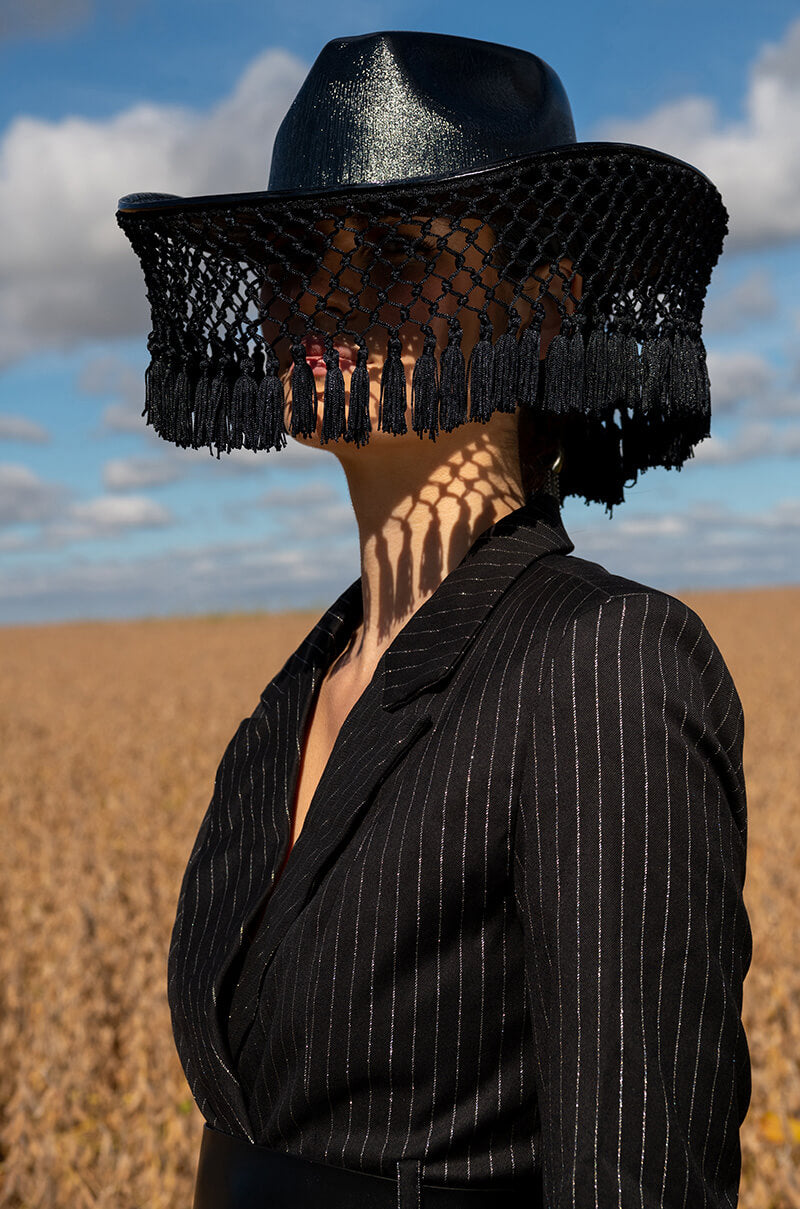 Side View Maverick Western Fringe Cowboy Hat