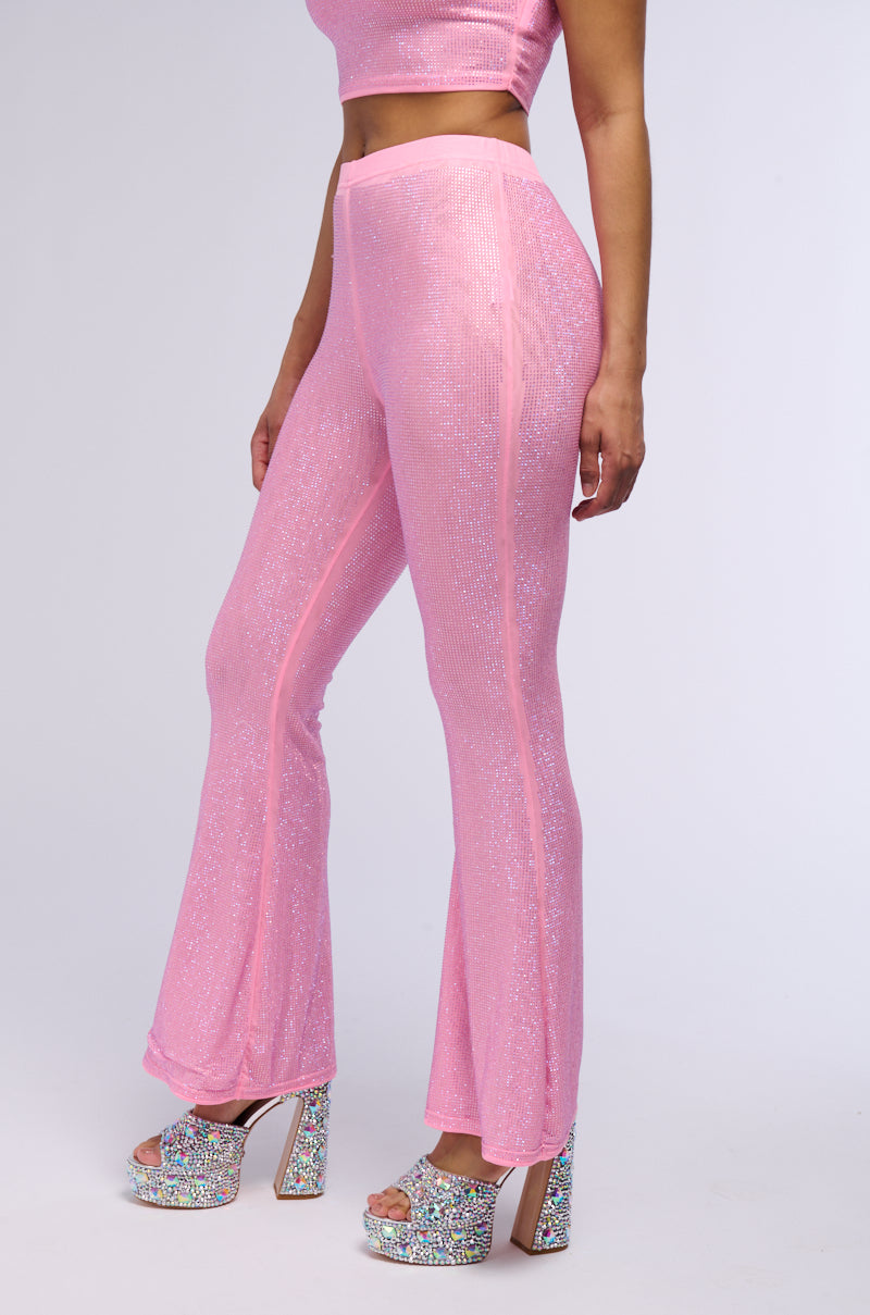 Side View Maximum Shimmer Rhinestone Pants