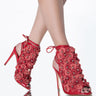 Front View May Flowers Stiletto Sandal