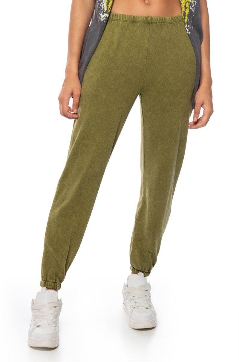 Front View Me Time Mineral Wash Jogger