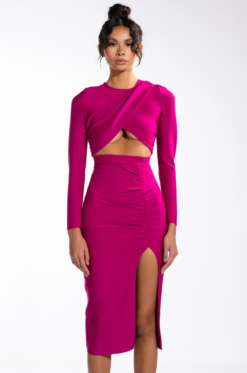 Back View Meant To Be Yours Bandage Midi Dress 2