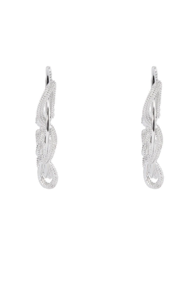 Side View Medusa Snake Hoop Earrings In Silver