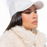 Front View Meeko Fur Pom Baseball Cap