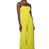 Front View Mel Wide Leg Jumpsuit In Lime