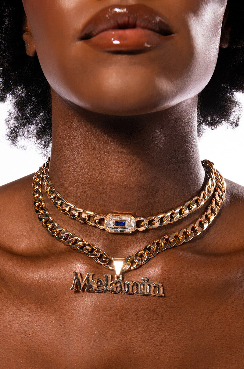 Front View Melanin Babe Layered Necklace