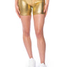 Front View Melted Metals Biker Short In Gold