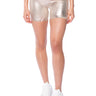 Front View Melted Metals Biker Short In Silver