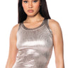 Front View Melted Metals Lounge Tank In Silver