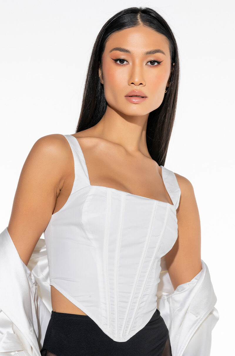 Front View Merci Beaucoup Poplin Corset