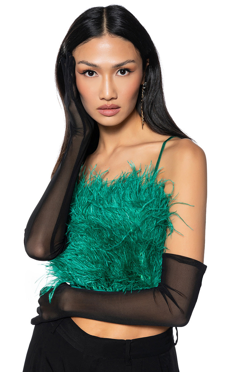 MESH LONG EVENING GLOVE IN BLACK view 0