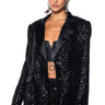 Front View Met Gala Black Sequin Blazer