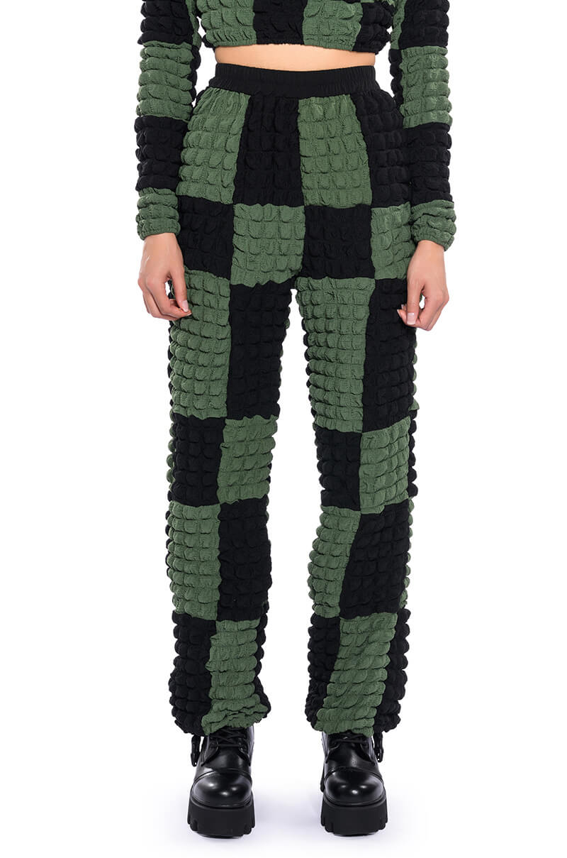 Front View Met You In San Francisco Colorblock Puff Wide Leg Pant
