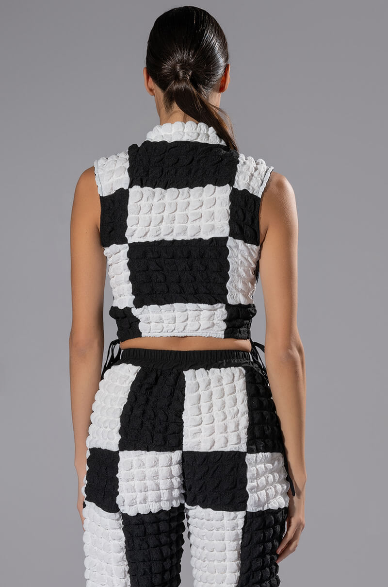 Extra View Met You San Francisco Colorblock Sleeveless Puff Crop Top view 7