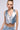 Front View Metallic Denim Crop Vest