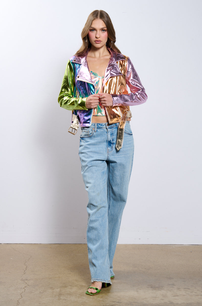 Extra View Metallic Pastel Moto Jacket