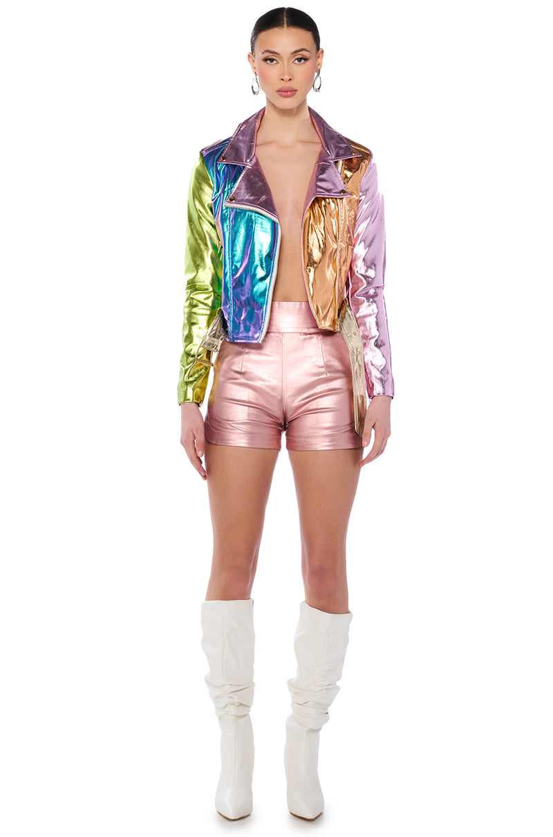 Extra View Metallic Pastel Moto Jacket