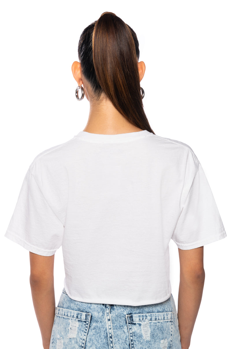 Extra View Metallica Floral Skull Cropped T Shirt
