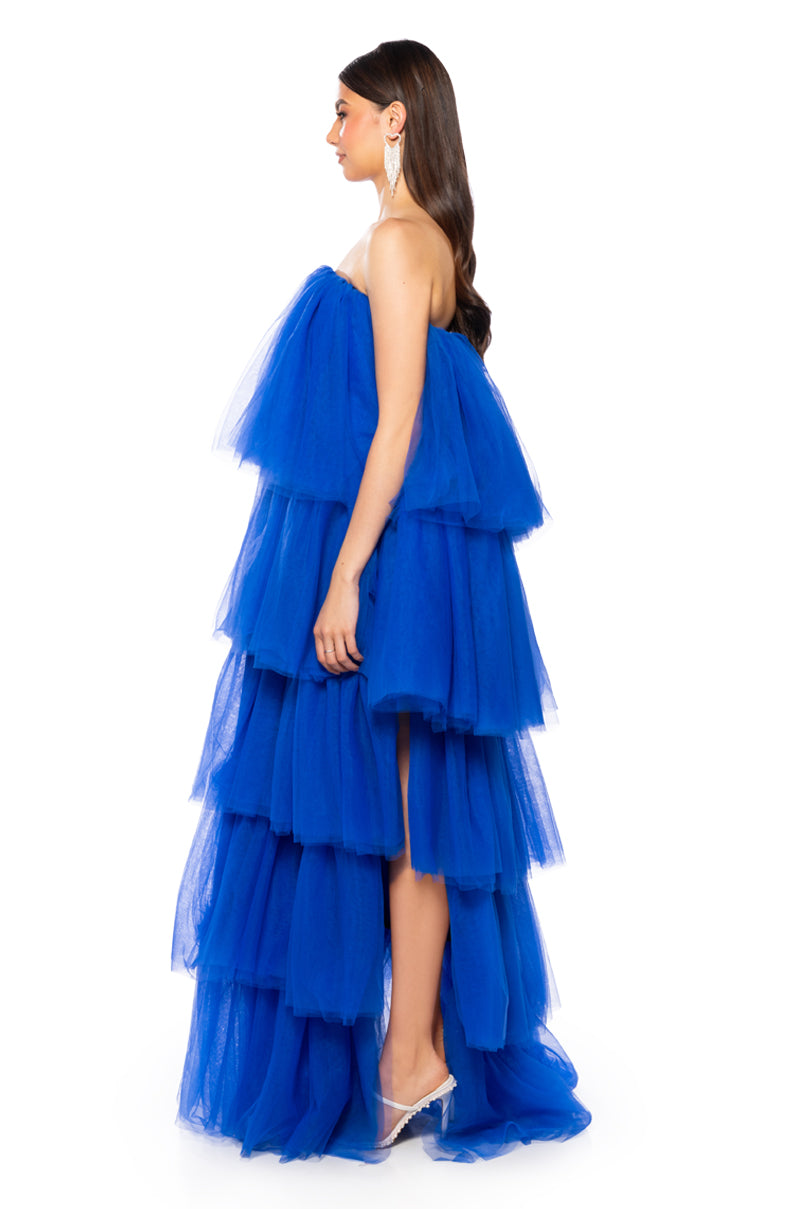 Back View Mia Asymmetrical Layered Maxi Dress 4