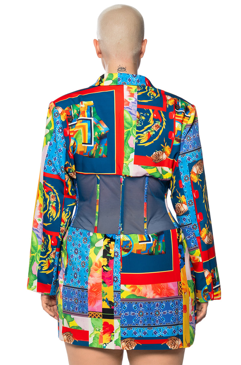 Detail View Miami In The Trap Corset Blazer