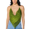 Front View Miami On The Line Chainmail Top In Green