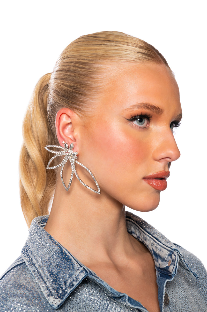 Front View Miami Please Embellished Statement Earrings