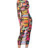 Front View Miami Vibes Printed Mesh Maxi Dress