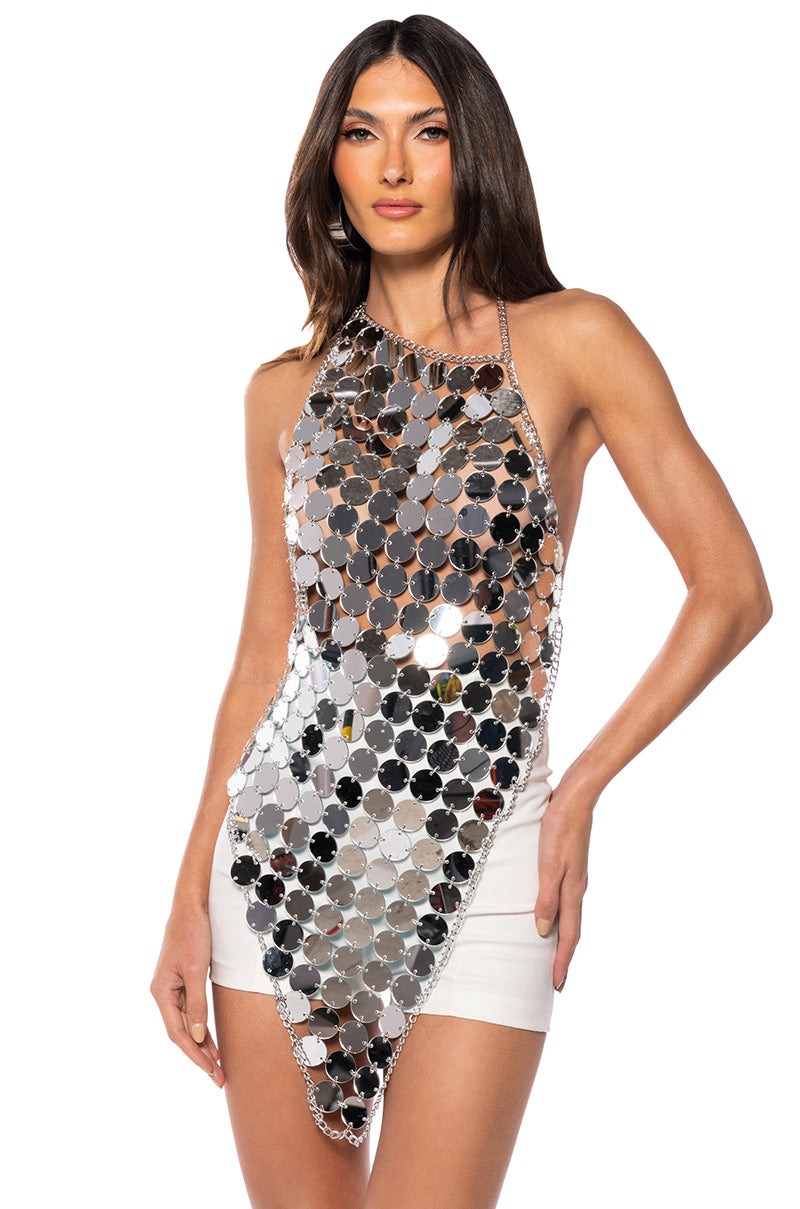 MICAH ASYMMETRICAL MIRROR TOP view 0
