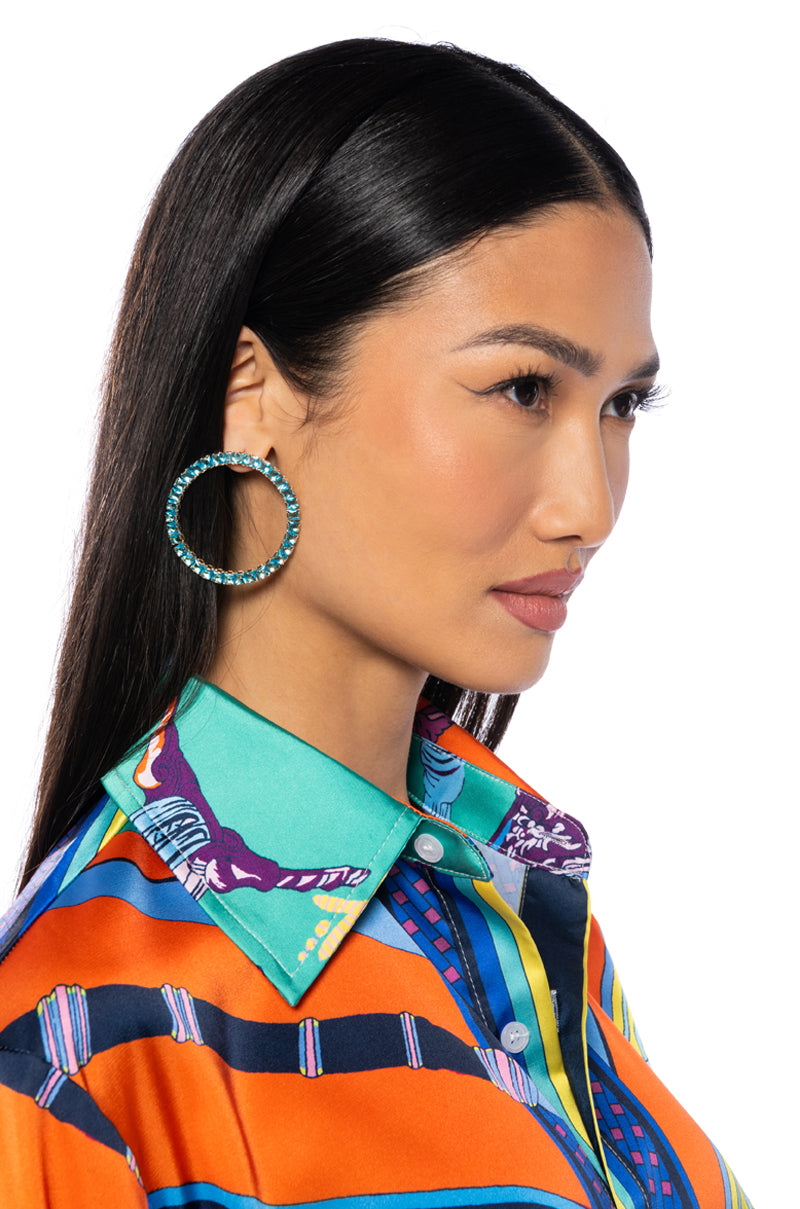 Front View Midnight Blues Earring