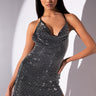 Front View Midnight Magic Rhinestone Mini Dress