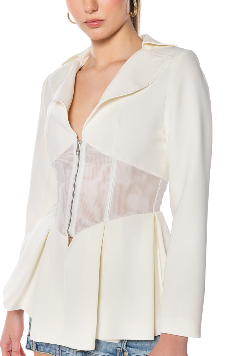 Extra View Mila Corseted Peplum Blazer