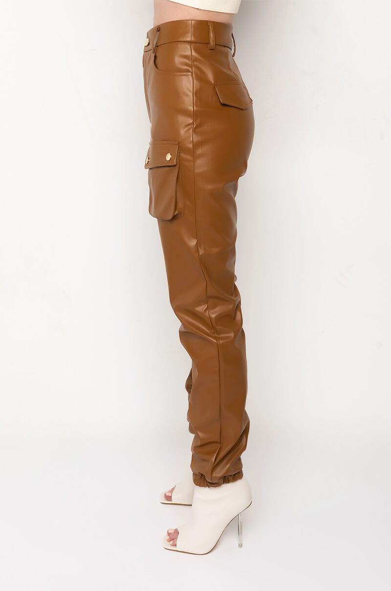 Detail View Mila Faux Leather Jogger