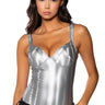 Front View Milky Way Metallic Casual Bodysuit