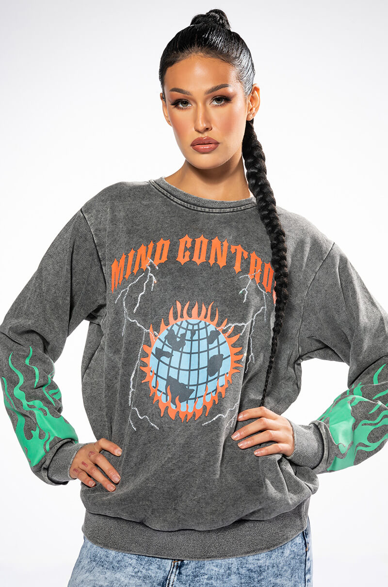 Front View Mind Control Crewneck Sweatshirt