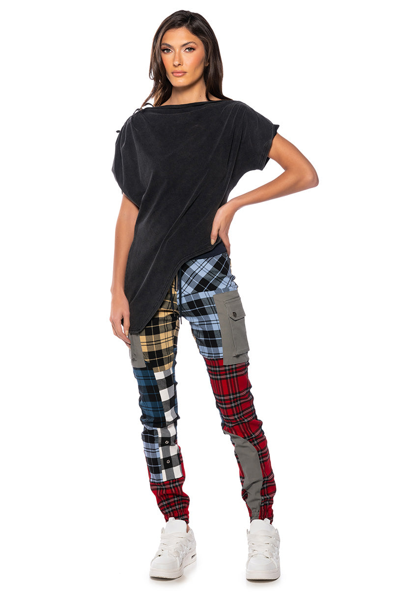 Side View Mind Your Business Multicolor Plaid Pant